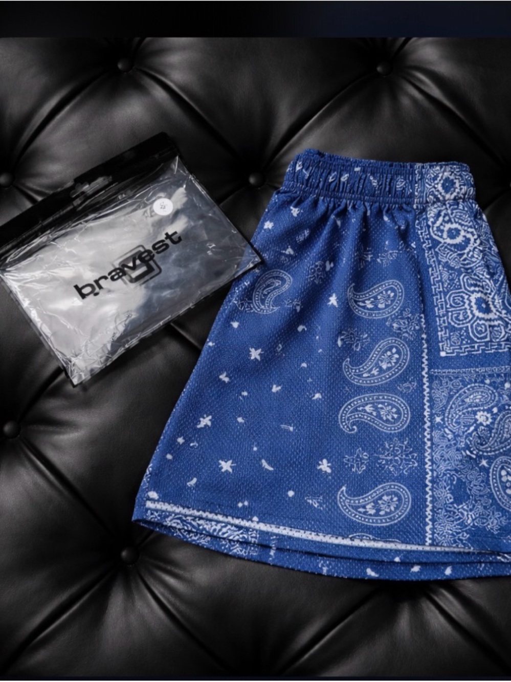 Bravest Studios Blue Paisley Mesh Shorts Large NWT Streetwear